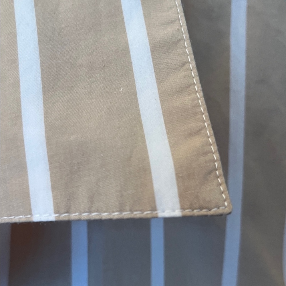 LOFT Women's Tan and White Striped Blouse - Picture 3 of 6
